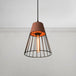 Finley - Modern Industrial Pendant Light With Tapered Shade And Wire Guard Red