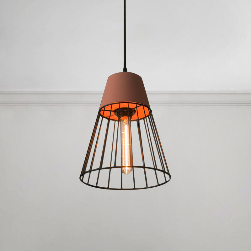 Finley - Modern Industrial Pendant Light With Tapered Shade And Wire Guard