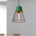 Finley - Modern Industrial Pendant Light With Tapered Shade And Wire Guard Green