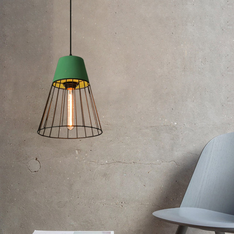 Finley - Modern Industrial Pendant Light With Tapered Shade And Wire Guard