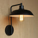 Skylar Style Barn Wall Sconce - Black/Rust Metallic With Curved Arm