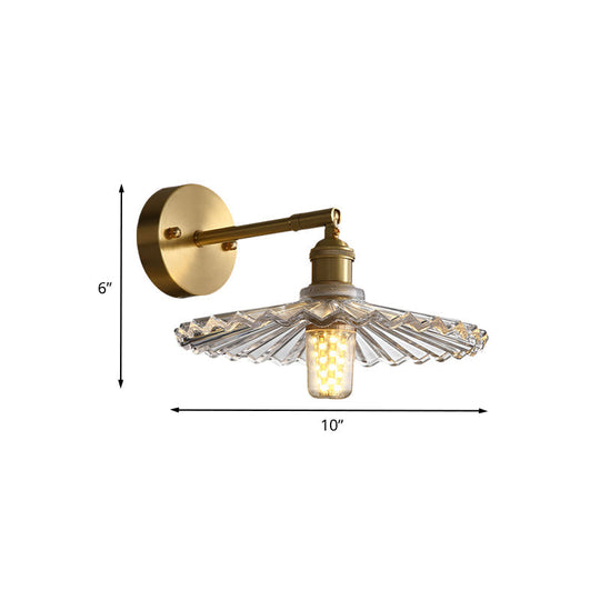 Emerson Classic Embrace: Brass Wall Sconce With Scalloped Glass Shade