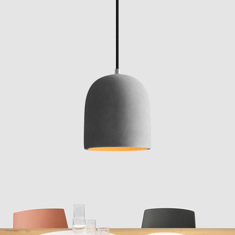 Hadley Industrial Pendant Lamp: Grey Cement Dome For Vintage Charm