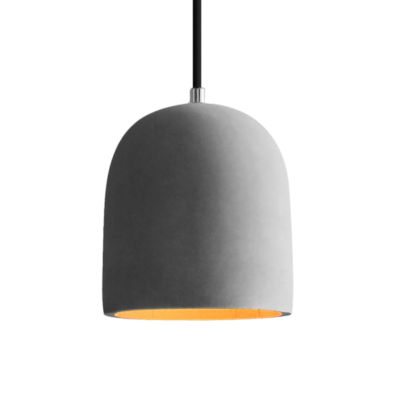 Hadley Industrial Pendant Lamp: Grey Cement Dome For Vintage Charm