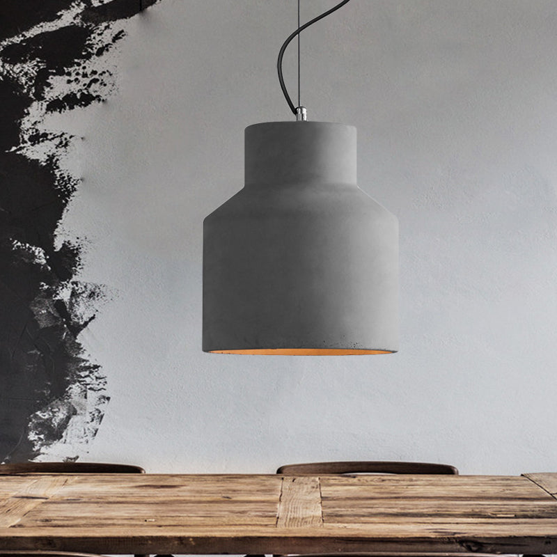 Hadley Industrial Pendant Lamp: Grey Cement Dome For Vintage Charm / 8’