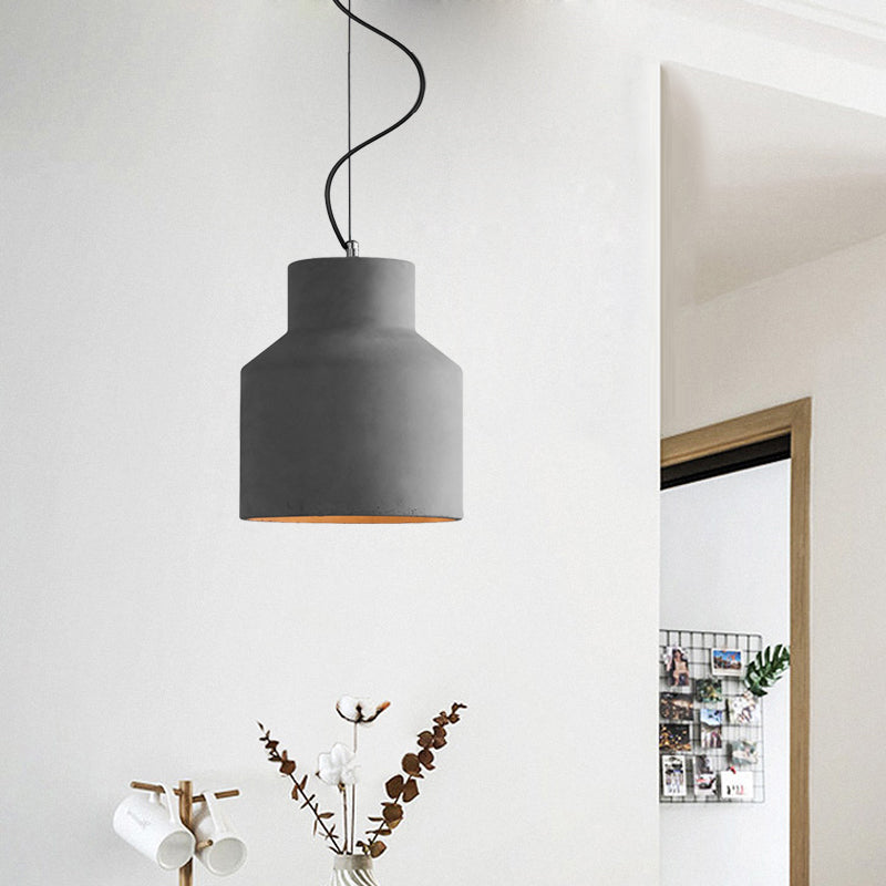 Hadley Industrial Pendant Lamp: Grey Cement Dome For Vintage Charm