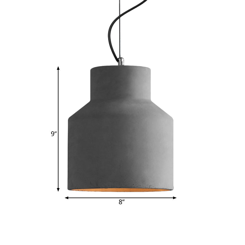 Hadley Industrial Pendant Lamp: Grey Cement Dome For Vintage Charm