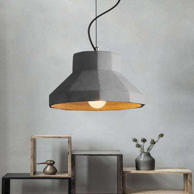 Hadley Industrial Pendant Lamp: Grey Cement Dome For Vintage Charm