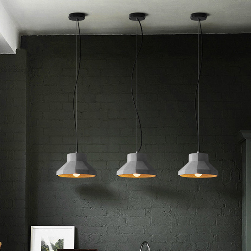 Hadley Industrial Pendant Lamp: Grey Cement Dome For Vintage Charm