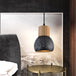 Enrich Your Space With Industrial Charm And Natural Beauty: The Cement Ceiling Light Wood Dome Black