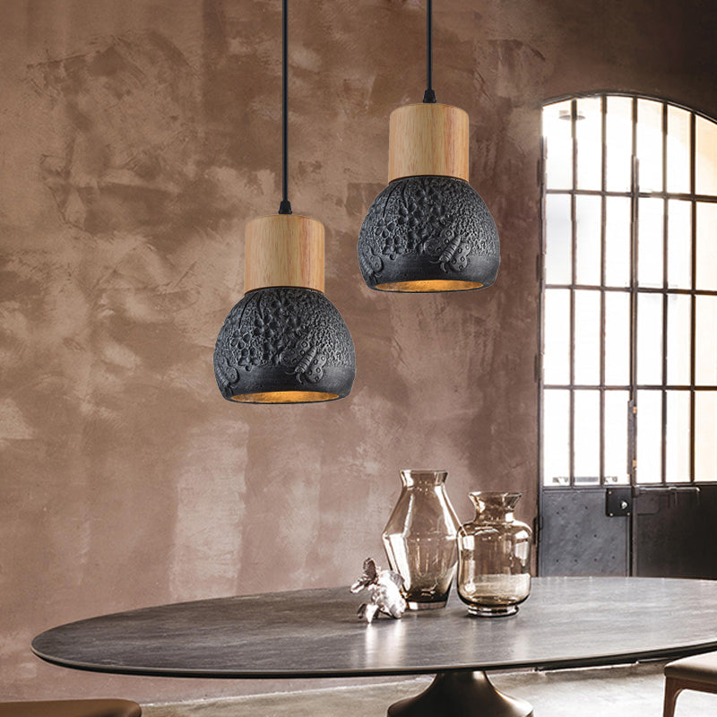 Enrich Your Space With Industrial Charm And Natural Beauty: The Cement Ceiling Light Wood Dome