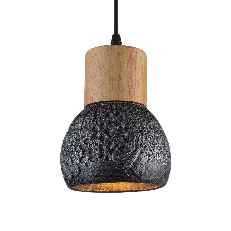 Enrich Your Space With Industrial Charm And Natural Beauty: The Cement Ceiling Light Wood Dome