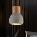 Enrich Your Space With Industrial Charm And Natural Beauty: The Cement Ceiling Light Wood Dome Grey