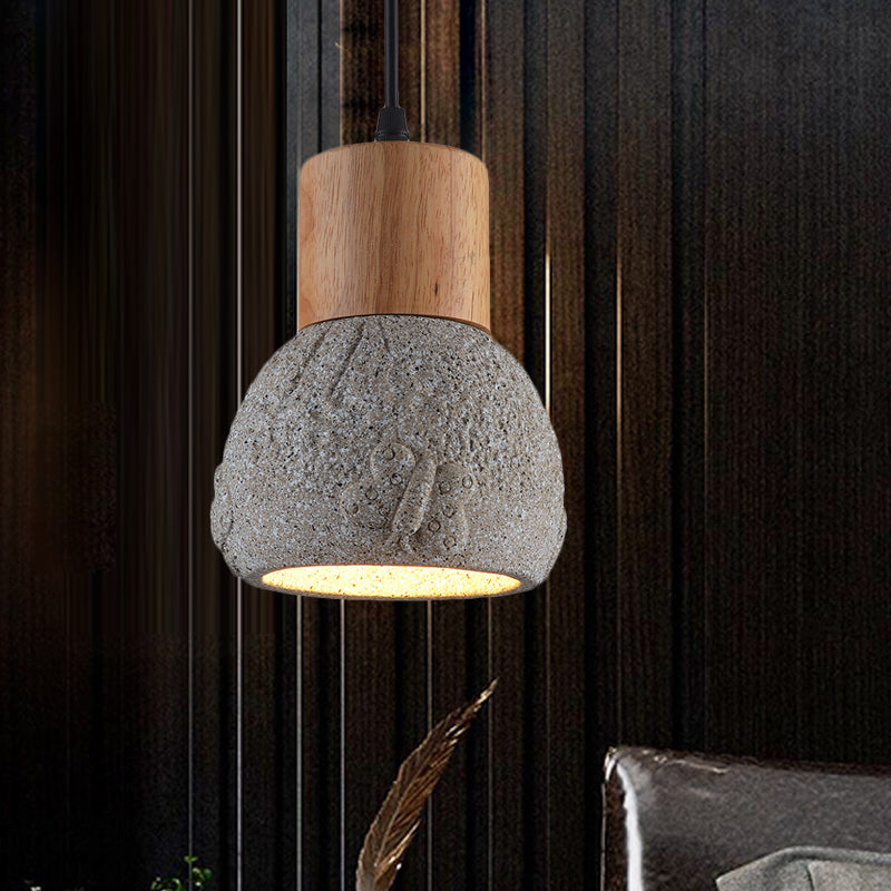 Enrich Your Space With Industrial Charm And Natural Beauty: The Cement Ceiling Light Wood Dome