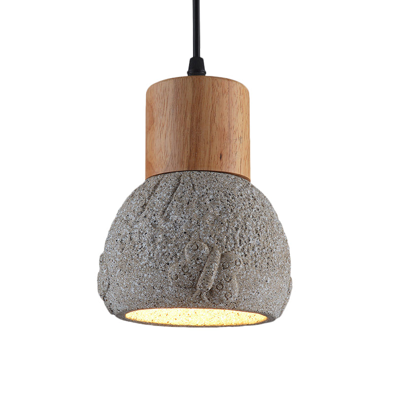 Enrich Your Space With Industrial Charm And Natural Beauty: The Cement Ceiling Light Wood Dome