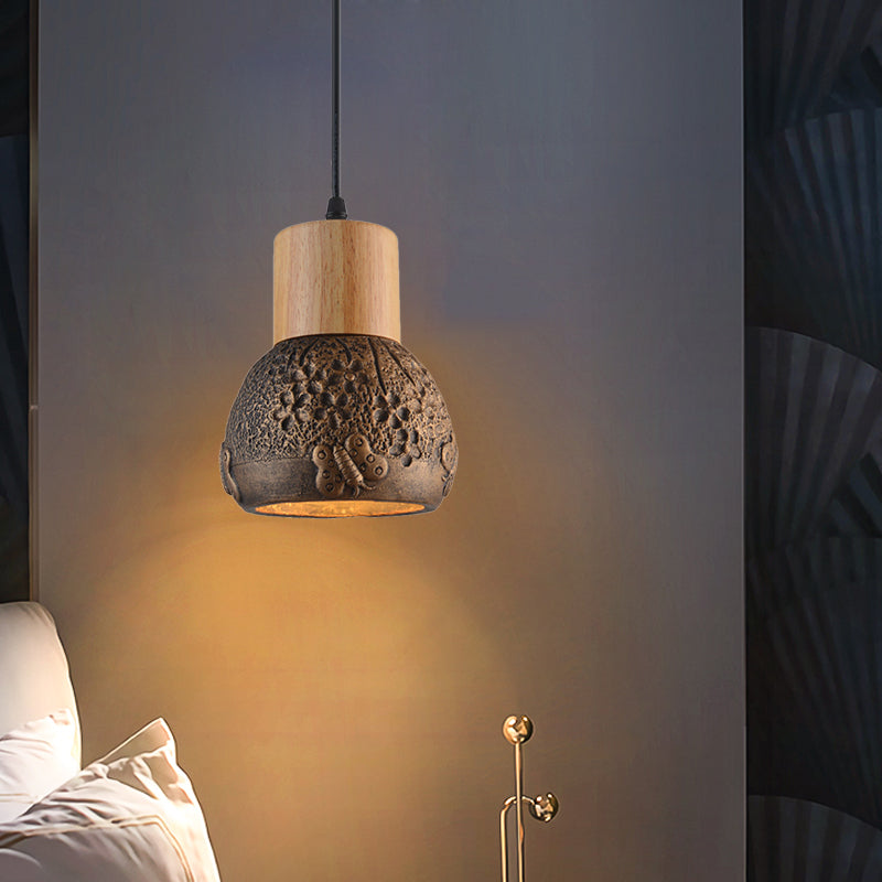 Enrich Your Space With Industrial Charm And Natural Beauty: The Cement Ceiling Light Wood Dome