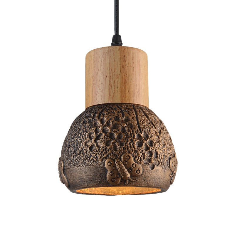 Enrich Your Space With Industrial Charm And Natural Beauty: The Cement Ceiling Light Wood Dome