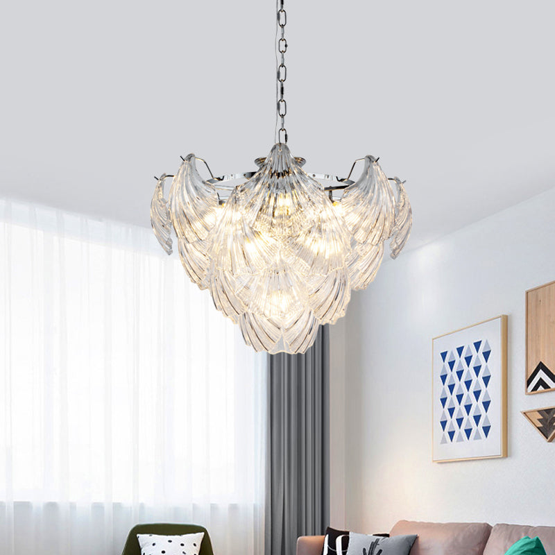 Brielle’s Crystal Chandelier - Modern Elegance With Tapered Petals (10 Lights) Chandelier