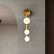 Gold Finish 3 - Head Metal Wall Sconce For Corner - Post - Modern Vertical Mount Wall Light