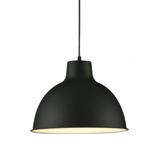 Modern Loft Style Dome Ceiling Light - 12’/14’ Dia Adjustable Cord Black/White Pendant Lights