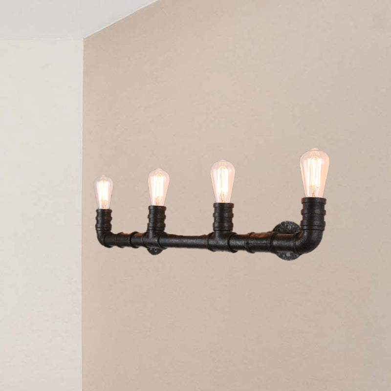 Embrace Industrial Charm And Ample Illumination: The 4 - Bulb Linear Pipe Wall Sconce Wall Light