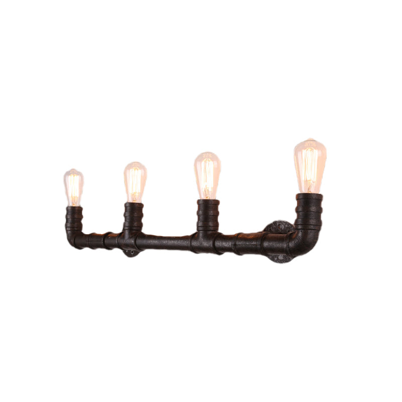 Embrace Industrial Charm And Ample Illumination: The 4 - Bulb Linear Pipe Wall Sconce Wall Light