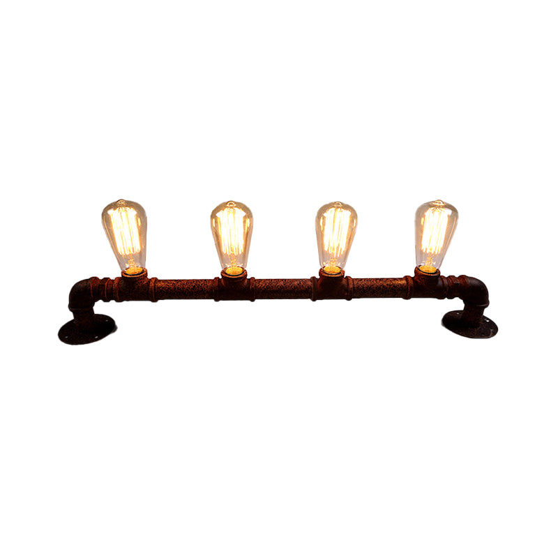 Embrace Industrial Charm And Ample Illumination: The 4 - Bulb Linear Pipe Wall Sconce Wall Light