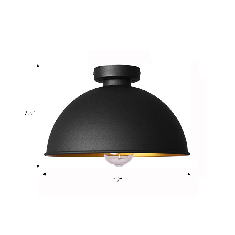 Modern Elegance: Black Dome Flush Mount Ceiling Light