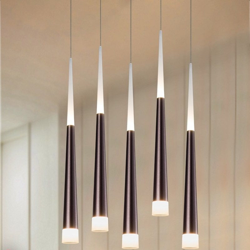 Noémie: Striking Hanging Pendant Light With Adjustable Lights 5 / Brown Natural