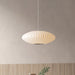 Juliette’s Saucer Hanging Ceiling Light - Modernist Fabric Pendant In White Lighting