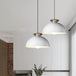 Nordic Style Aluminum Dome Pendant Lamp - Grey/White For Snack Bars