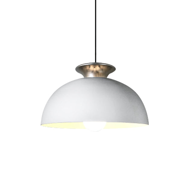 Nordic Style Aluminum Dome Pendant Lamp - Grey/White For Snack Bars