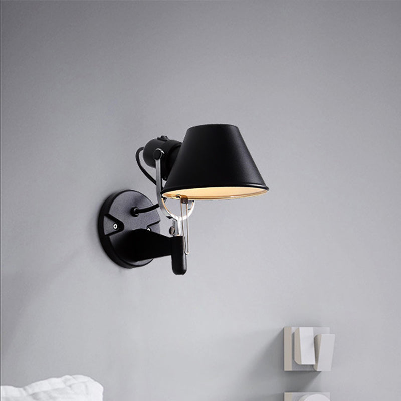 Olivia’s Adjustable Metal Truncated Cone Wall Sconce - Industrial Chic For Bedside Lighting In