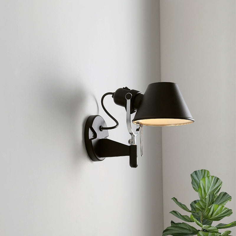 Olivia’s Adjustable Metal Truncated Cone Wall Sconce - Industrial Chic For Bedside Lighting In