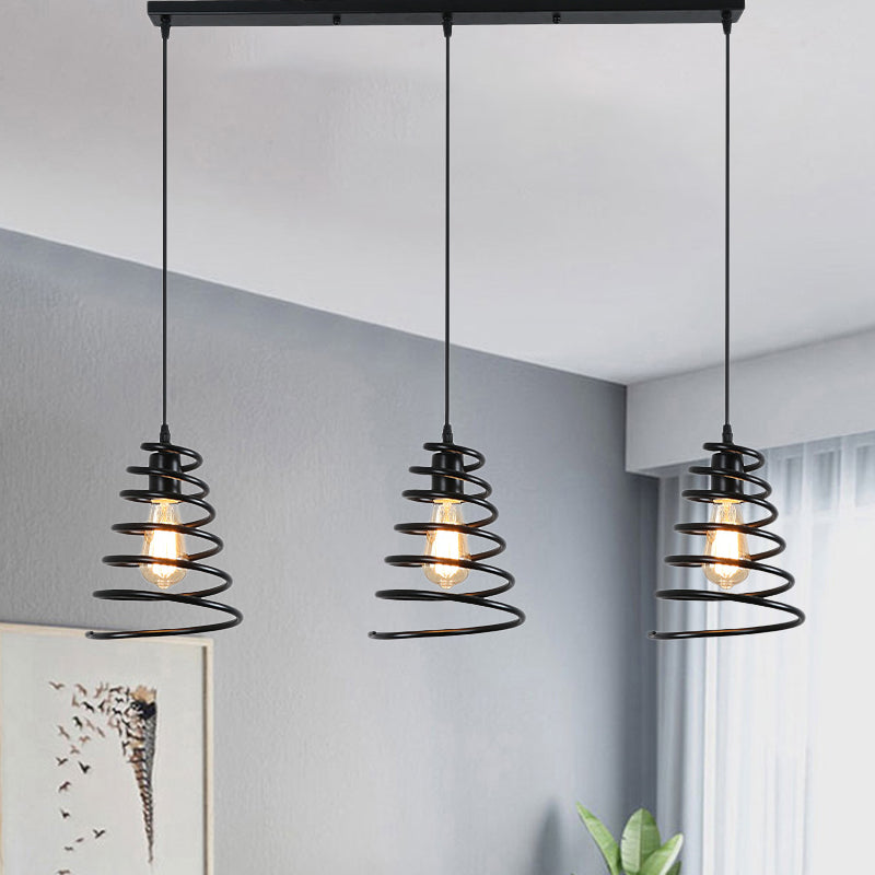 Clara’s Industrial Chic 3 - Light Pendant Light Black / Linear