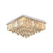 Journey Elegance Meets Sparkling Light: Crystal Square Flush Mount