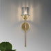 Olivia’s Luminous Embrace: Modern Crystal Wall Sconce Brass