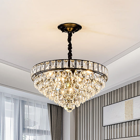 Sylvia Sparkling Symphony: Modern Black 6 - Light Chandelier