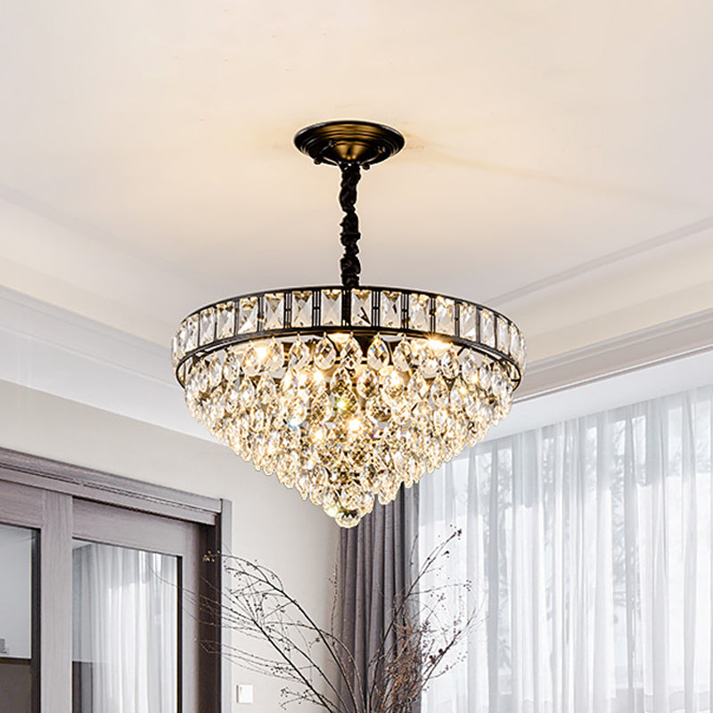 Sylvia Sparkling Symphony: Modern Black 6 - Light Chandelier