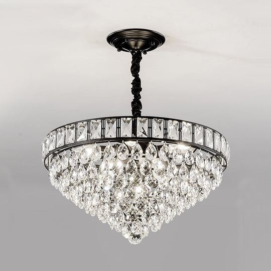 Sylvia Sparkling Symphony: Modern Black 6 - Light Chandelier