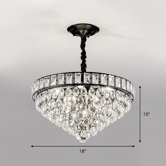 Sylvia Sparkling Symphony: Modern Black 6 - Light Chandelier