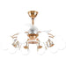 Nordic Living Room Fan Lamp Frequency Conversion Restaurant Ceiling Invisible Light Luxury Cystal