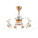 Nordic Living Room Fan Lamp Frequency Conversion Restaurant Ceiling Invisible Light Luxury Cystal