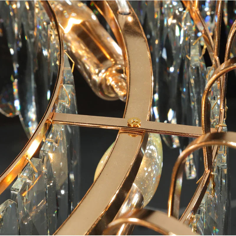 New Modern Crystal Chandelier - Luxurious Home Decor Lighting In Round Gold Design With Led