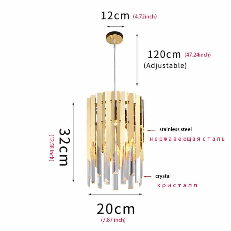 Round Gold K9 Crystal Led Chandelier For Living Spaces - Dining Bedroom And More Pendant Lights