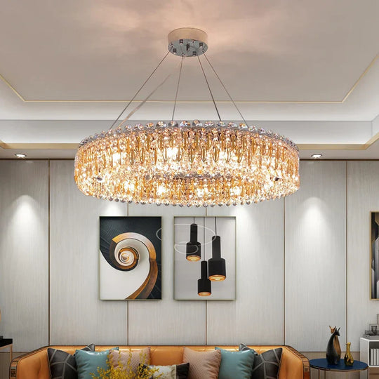 New Light Luxury K9 Crystal Chandelier - Chrome Elegance For Living Dining And Bedrooms Chandelier