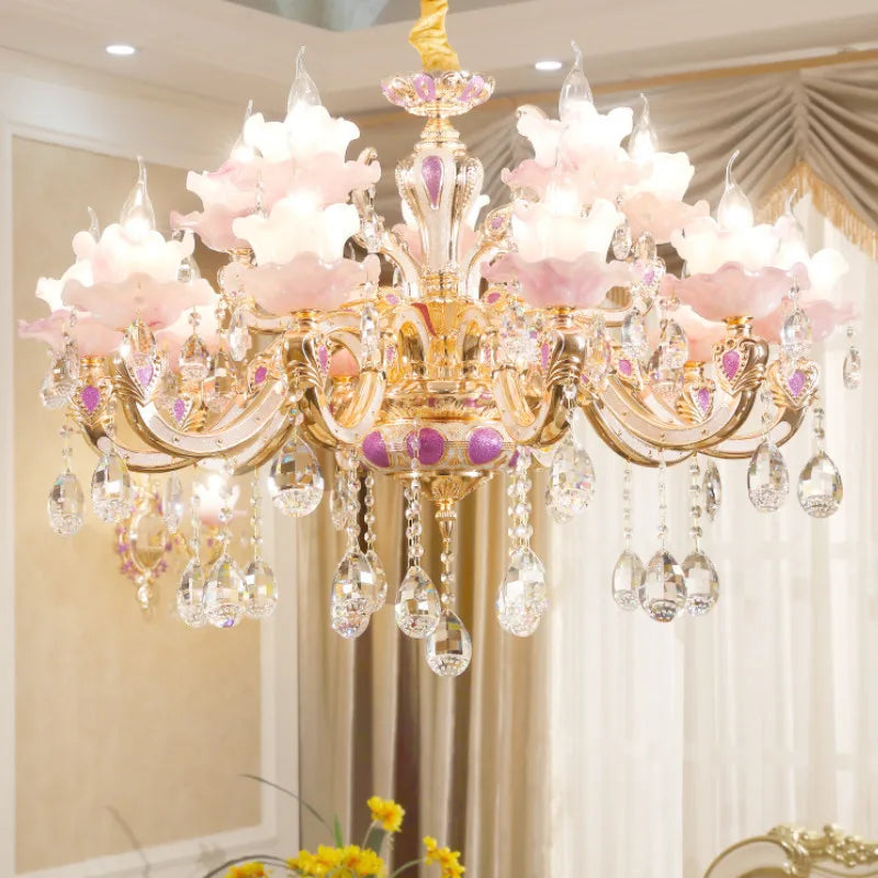 European Style Crystal Chandelier - Elegant Zinc Alloy Pendant Lighting For Modern Decor Chandelier