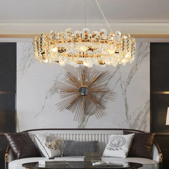 Modern Lustre Crystal Led Pendant Lights - Elegant Illumination For Living Dining And Bedroom