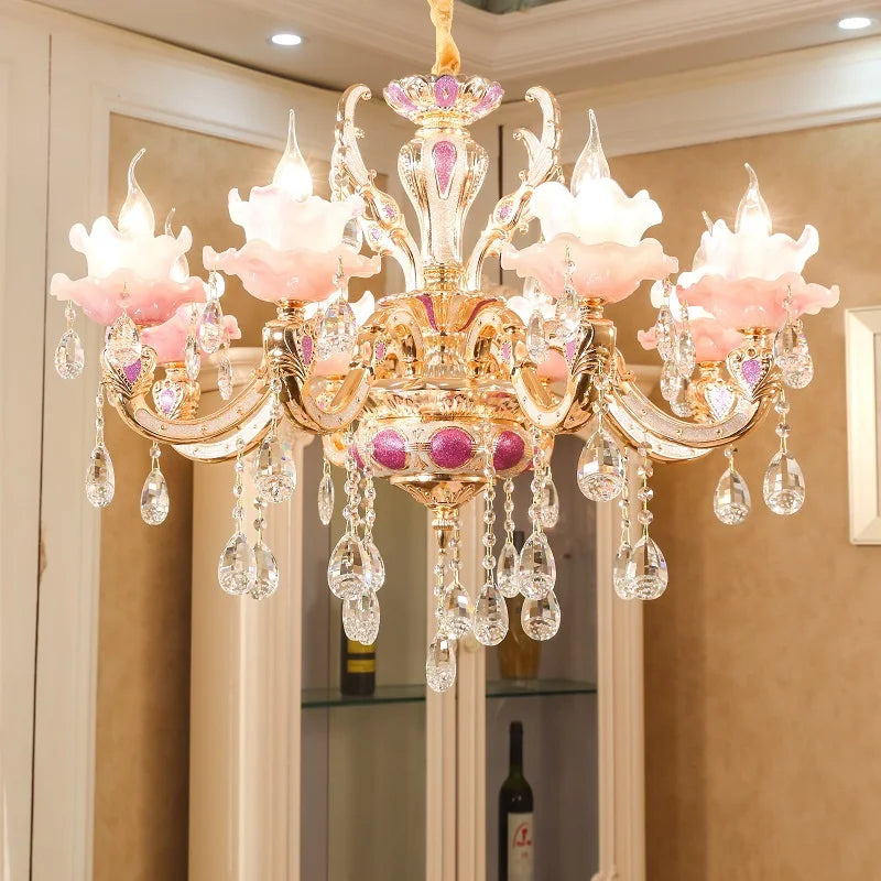 European Style Crystal Chandelier - Elegant Zinc Alloy Pendant Lighting For Modern Decor Chandelier