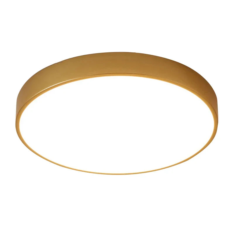 Modern Round Gold Led Ceiling Light - Ultra - Thin 5Cm Surface Mount With Remote Control Ceiling